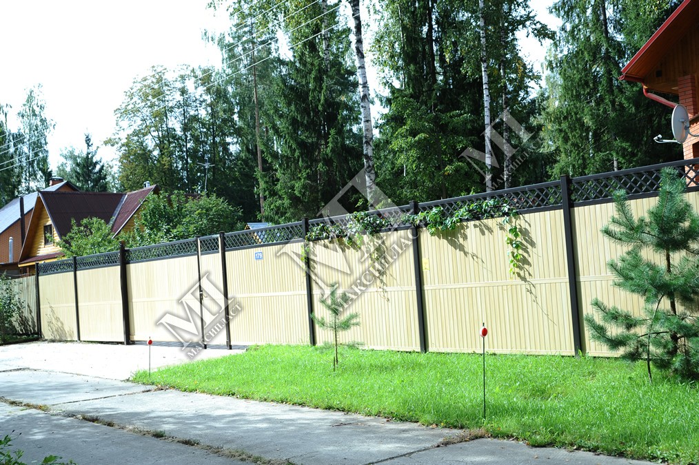 Забор с воротами для загородного дома